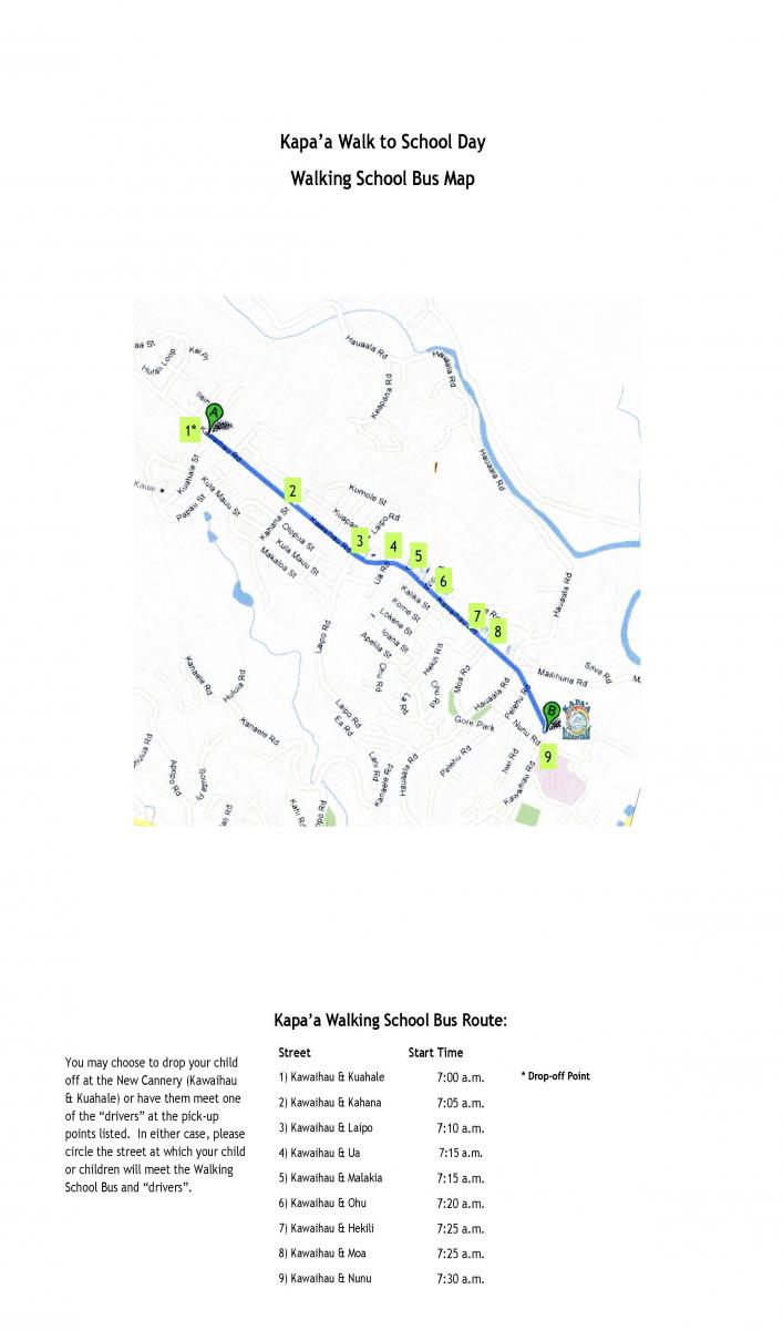 Walk to School Day pick-up sites